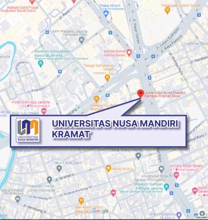 Peta Lokasi (Google Map) Universitas Nusa Mandiri Kramat Prestasi